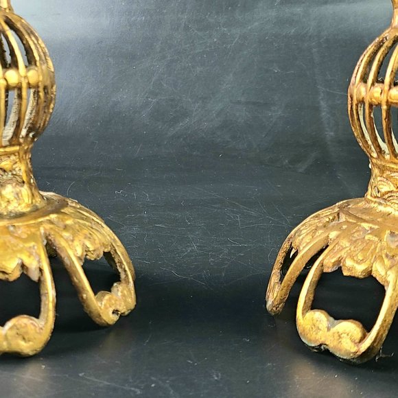 Vintage Brass Ornate Beautiful Candle Holders - Made in Japan - Pair - Picture 2 of 12